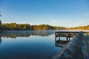 Lake Oliphant - overlooking the calm water from the dock
